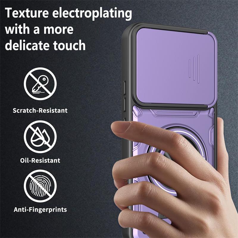 For Vivo V70 FE Case Vivo V70FE Phone Cases Vivo V70 FE Armor Slide Camera Lens Protection Back Cover Magnetic Ring Holder Coque