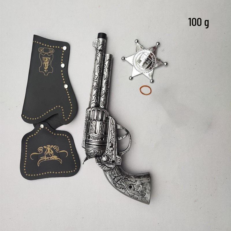 Cowboy Toy Set: Hat, Scarf, Revolver & Leather Holster