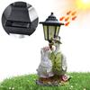 Solar Powered Cute Figurine Light Resin Hexagonal Decorative Lamp Animal/Child/Gnome Hexagonal Night Light Courtyard Decoration