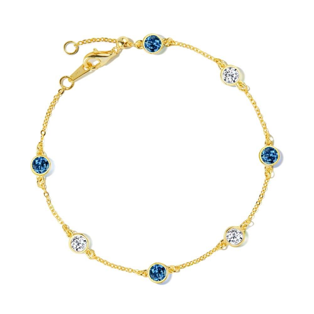 

Gift from New York Birthstone Bracelet June Blue Alexandrite K18 Yellow Gold Plated Brand Gift Women s