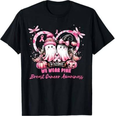 Im Oktober Tragen Wir Rosa Brustkrebs Herz Libellen T-Shirt