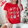 Christmas Nutcracker TShirt Christmas Sweatshirt Nutcracker Ballet TShirt Pretty Pink Bows Shirt Women Crewneck Short Sleeve