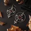 Retro Gothic Crystal Large Cross Pendant Earrings