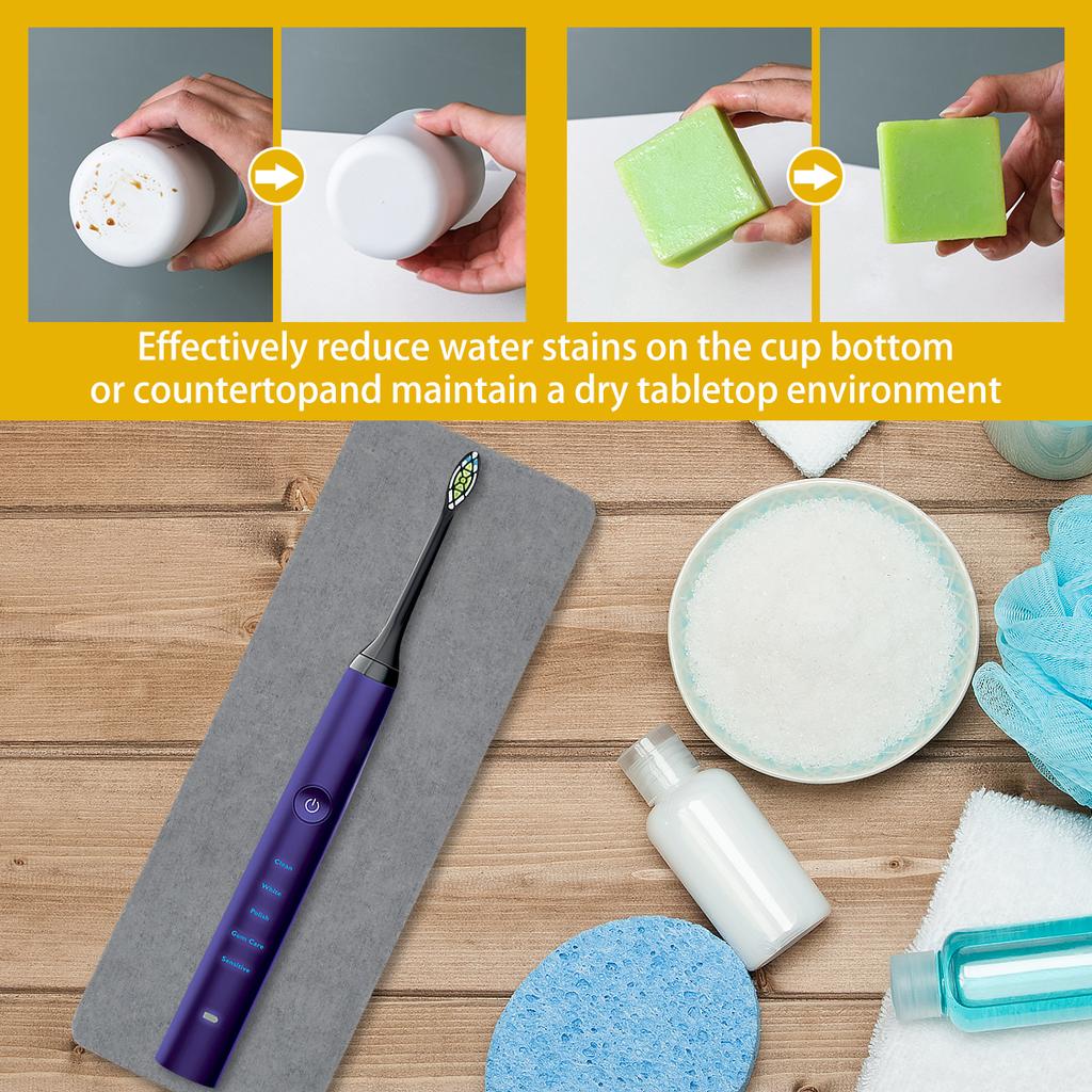 6 Pcs Diatomite Coasters 3 Sizes Ultra Water Absorbent Diatomite Cup Pad Quick Dry Sink Diatomaceous Soil Soap Holder