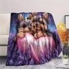 Yorkshire Terrier and Hearts pattern Flannel Blanket, High quality Comfortable for All Seasons, Home Decor, Warmth and Comfort, Perfect for Gifts.