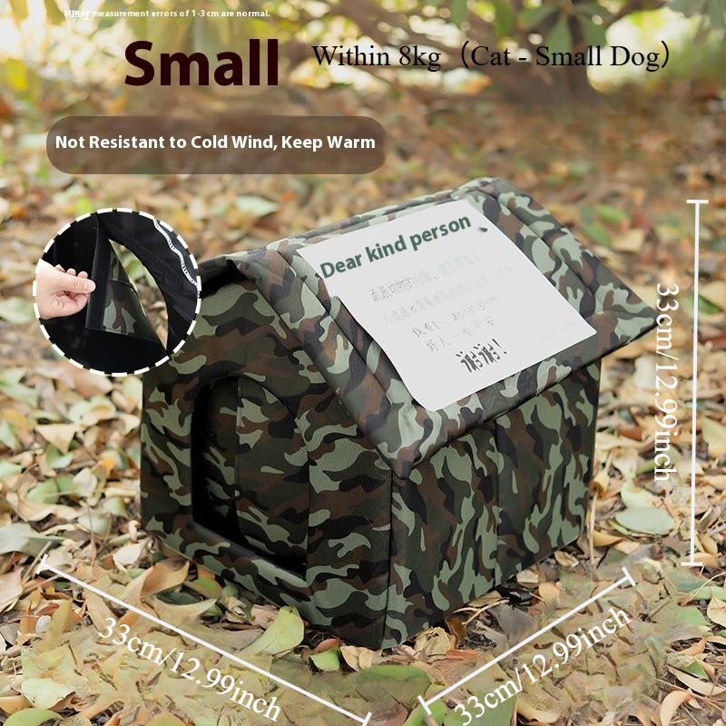 

Outdoor Stray Cat s House Waterproof Missing Pets Cat Bed FoldableTent Portable Cold Resistant Safe Pet House Winter Warm Outsid