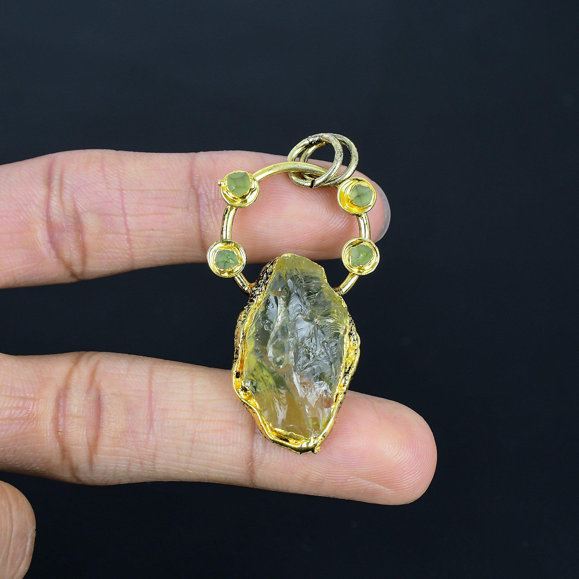 

Citrine Pendant Gemstone Pendant Copper Electroformed Pendant, Handmade Jewelry Anniversary Gift 2.99 Inches