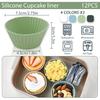 Silicone Baking Muffin Cups 12 Pack,Food-Grade Non-Stick Muffin & Cupcake Liners,Wrapper Cups Holders for Muff, Cupcakes, and Candies Standard Size