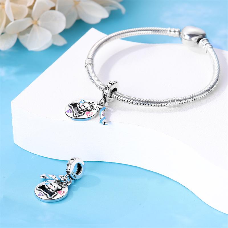 Cute Cat And Dog Series Copper Moon Butterfly Paw Print Charms 3Mm Diy Fine Jewelry Gifts Making