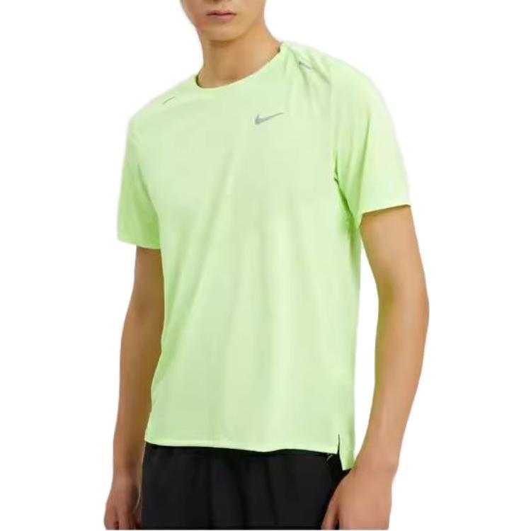 Nike Solid Color Reflective Logo Printing Round Neck Pullover Short Sleeve Green Men's CZ9185-358