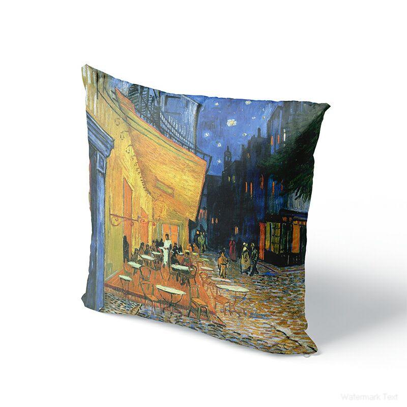 45x45cm Van Gogh Oil Painting Pillowcase Sofa Cushion Cover Sunflower Night Pillow Cover Sofa Pillow Cover Home Decoration