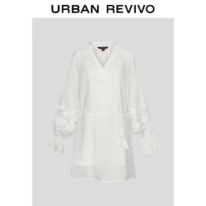 UR 2026 Summer Lace Hollow Out V-neck Dress S