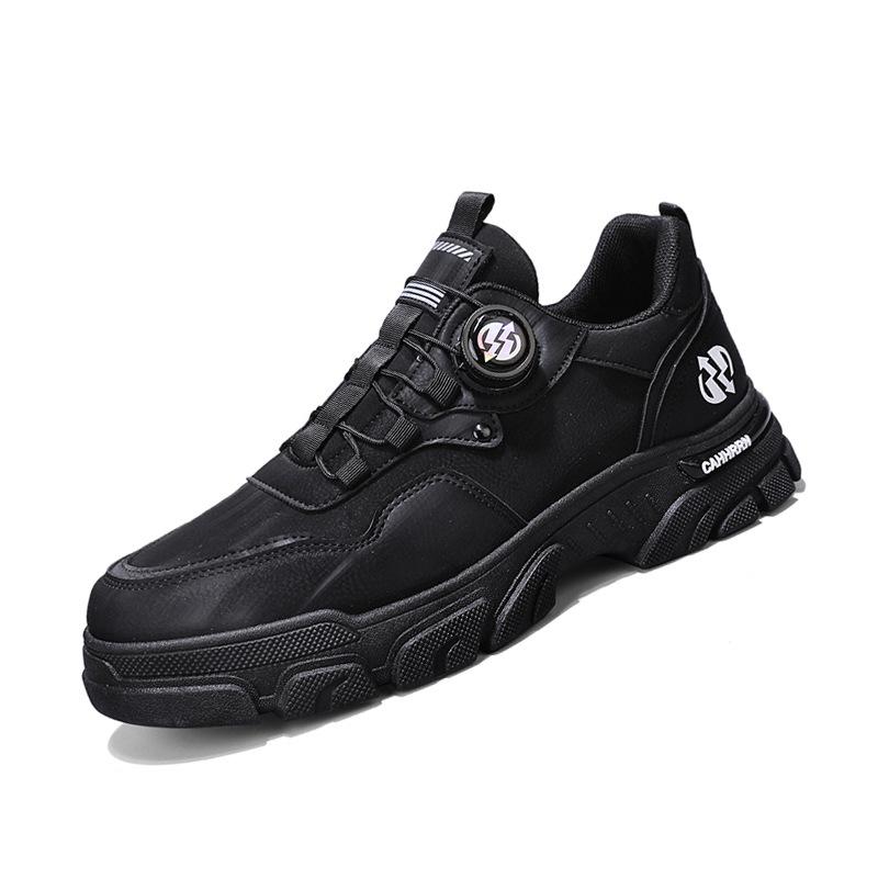 

Рабочая мужская обувь Нескользящая износостойкая строительная обувь для длительного стояния не устает рабочая страховка зимние повседневные кожаные ботинки Martin 44 чёрный