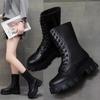 Winter New Women Casual Boots Fashion Warm Boots Top Quality Pu Leather Platform Military Boots Size 35-40 Women