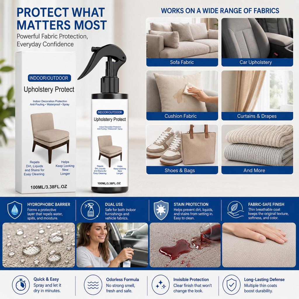 Fabric Spray for Sofa and Carpet, Upholstery Refresher for Home Furniture and Textiles 100ml