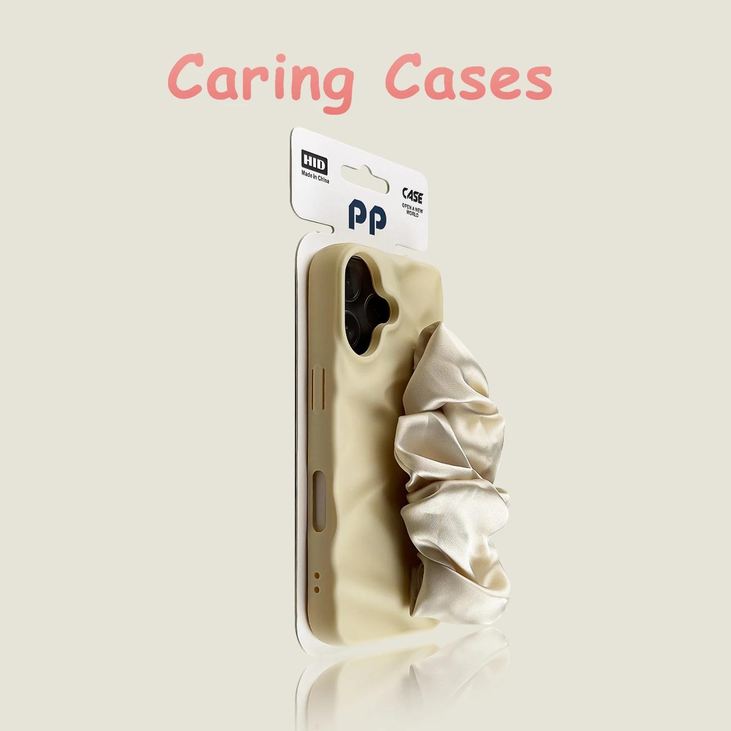 

For iPhone 17 Pro Max Case Pink Satin Scrunchie Hand Strap Silicone Shockproof Compatible with iPhone 16 15 14 13 12 11 iPhone 15 Pro