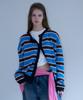 Lartigent L23 Übergroßer Strickcardigan mit Streifen(Marine)