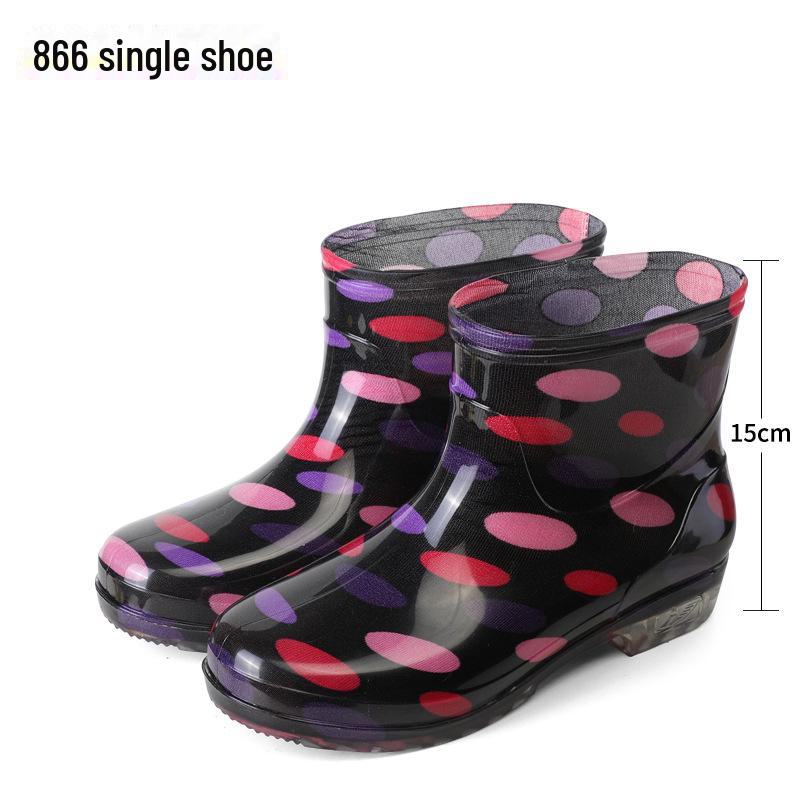 Damen Kurze Röhre Blumenmuster Gummistiefel - Wasserdicht, Rutschfest, Modisch, Niedrig geschnittene Gummischuhe für Küche & Draußen… Mehr