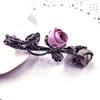 Rhinestone Leaves Barrettes Women Rose Flower Crystal Graceful Ponytail Holder Hair Accessories Hair Clip Female  Jewelry