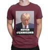 Trump Mugshot Never Surrender T-Shirt Uomo Cotone Unica Maglietta Girocollo Donald Tee Manica Corta Abbigliamento Taglia Grande