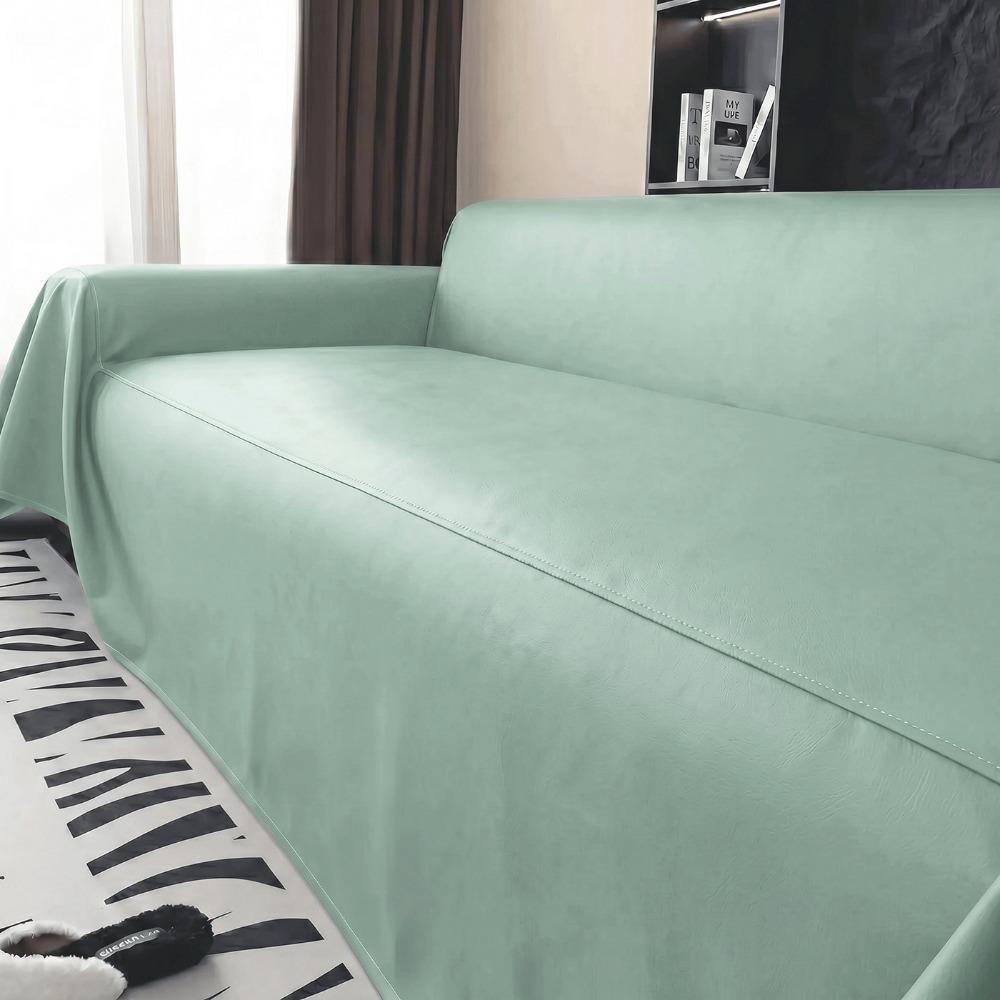 Waterproof PU Leather Sofa Cover Stain-Resistant Wear-resistant Slipcover Solid Color Anti-scratch Couch Seat Protector Kids