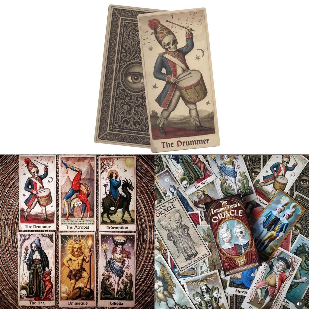 Zammer Twins Oracle Card Deck With Doublesided Embossed Design For Collectors And Card Enthusiasts