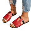 Fashion Women Slippers 2025 New Metal Striped Summer Flat Shoes Fashion Slip On Slides Outdoor Female Casual Women Sandals Plus Size 43