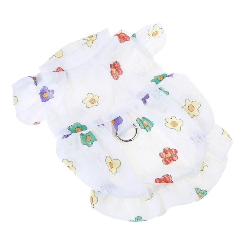 Dog Flower Decors Dress Walking Camp Pet Dress Dog Floral Skirt Dog Skirt