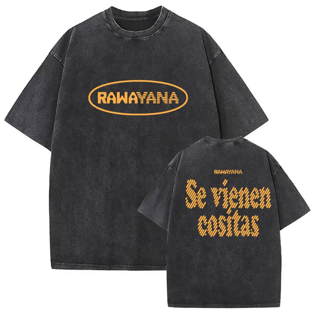 Vintage Washed Rawayana Donde Es El After Album  Print TShirt Men Women Hip Hop Pop Music Short Sleeve T Shirt Streetwear