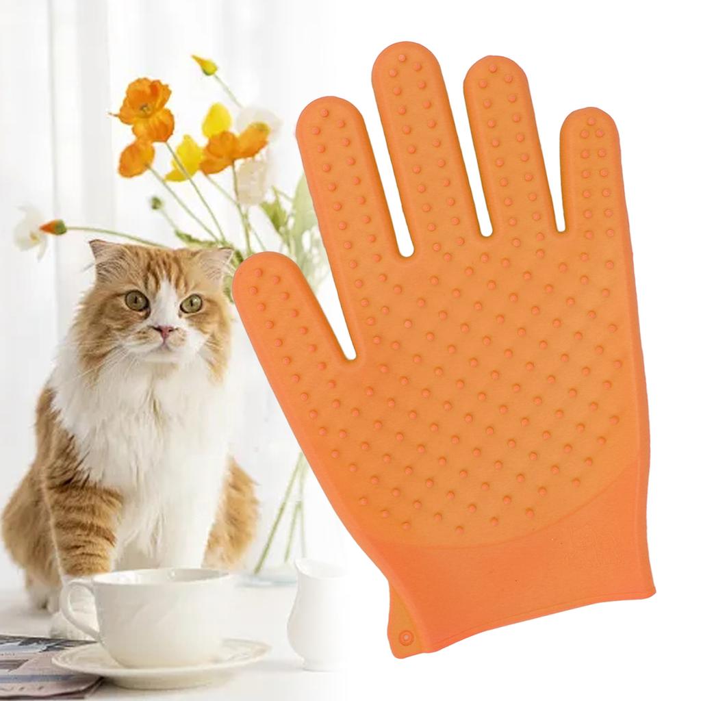Pet Grooming Glove Silicone Double Sided Fast Frothing   Cat Hair Removal Glove for   and Short Hair