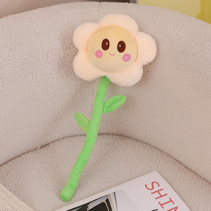 Sunflower Plush Fake Flowers: Small Red Bouquet for Bay Window Decoration & Curtain Buckle