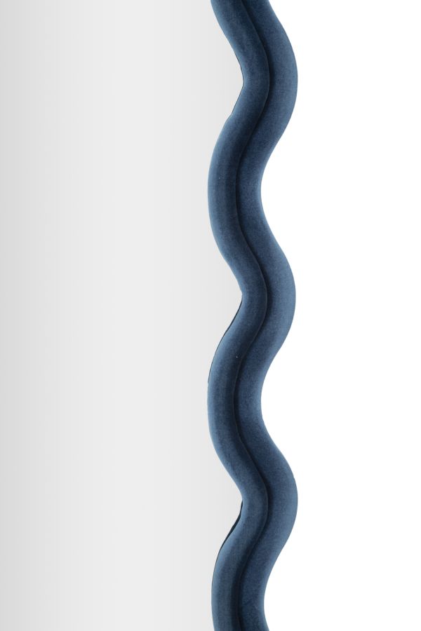 Wall Mirror Emily Blue Velvet Cm 60X6X160