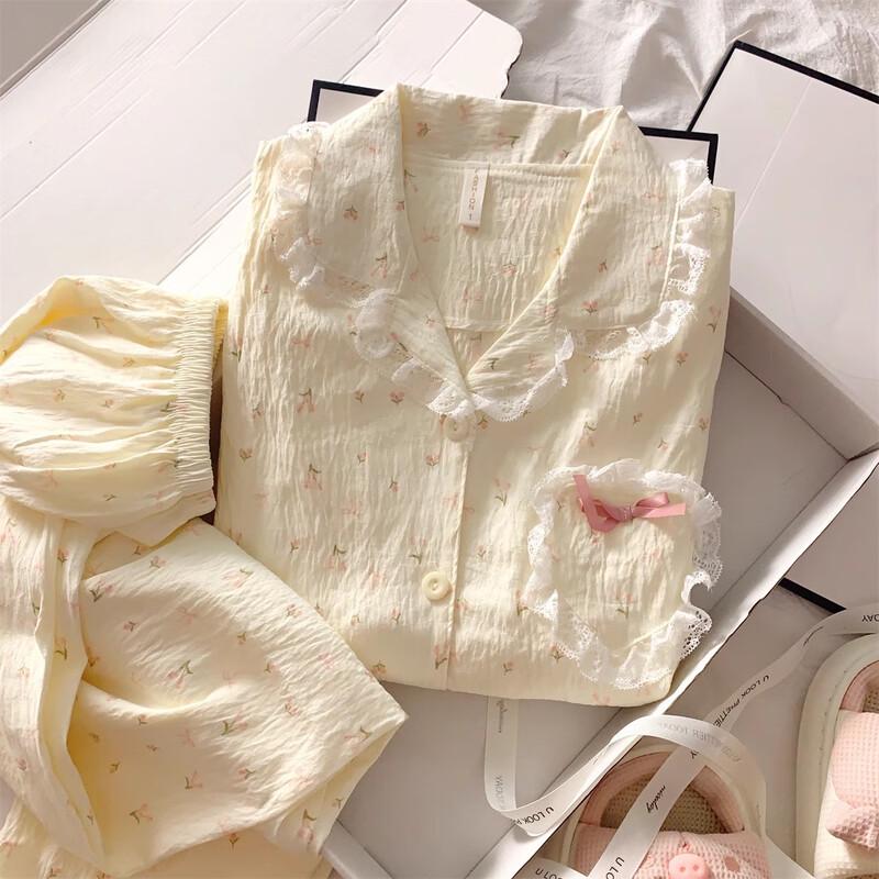 Yuzhaolin Women s Japanese Style Floral Pajama  Loungewear Set XL