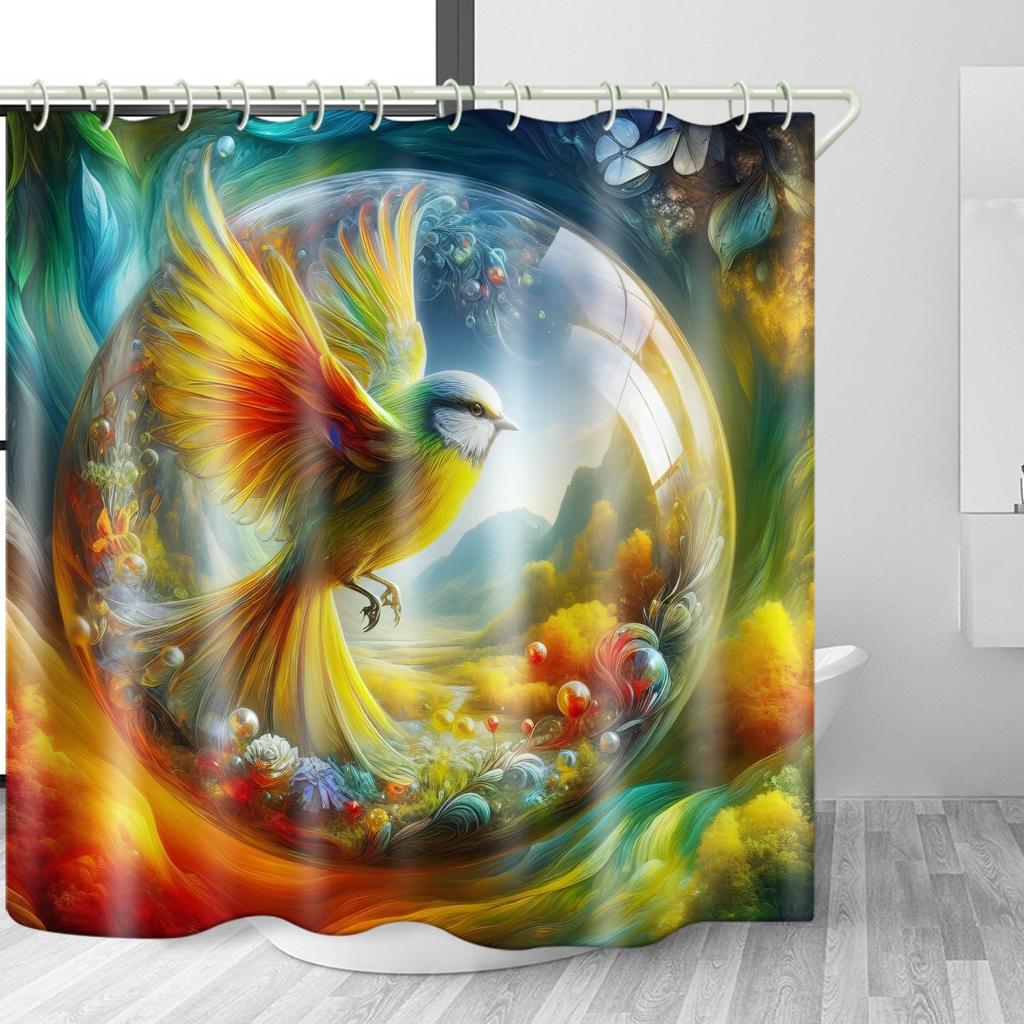Colorful Dream Space Tree Shower Curtain, Unique Design Waterproof Fabric Shower Curtain, Bathroom Decoration, with Hook.
