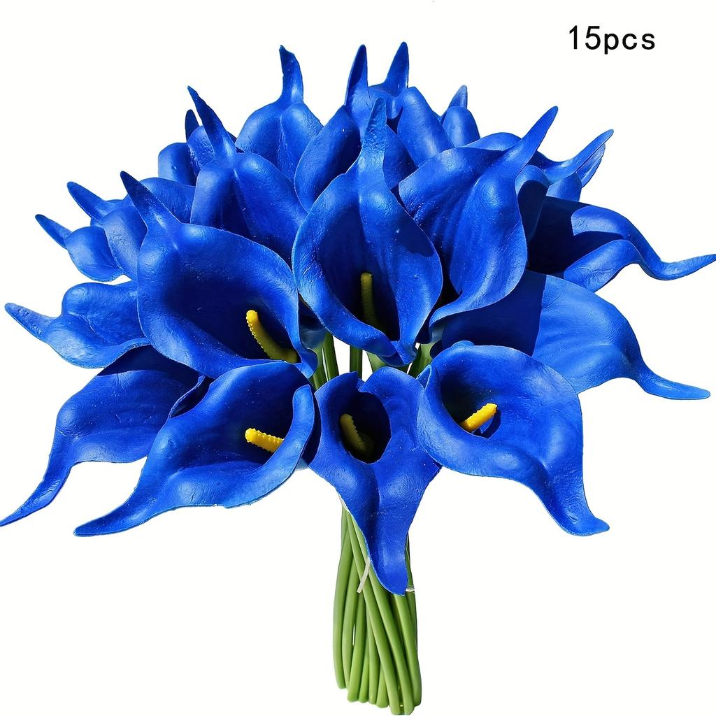 15-Pack Colorful Artificial Cara Lilies - Perfect for Mother's Day, Easter, Home & Wedding Decorations