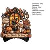 Centros de Mesa de Halloween Cartel de Madera para Mesa, Calabaza Gato Negro Fantasma Casa Encantada Placa Decorativa Manualidades de Relieve Tridimensional con Soporte,