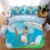 Comic Hayao Miyazaki,Microfibre Bedding Sets, Children's Bed Linen with Zip Room Decor Duvet Cover for Teenagers Adult963