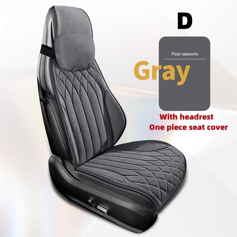 Suede Car Seat Cover Universal Front Seat Anti-skid Support Cushion Fashionable Luxury Car Interior Seat Vest Shape Protection