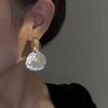 Trendy Luxury Metal Shell Earrings for Women - Elegant, High-End Studs