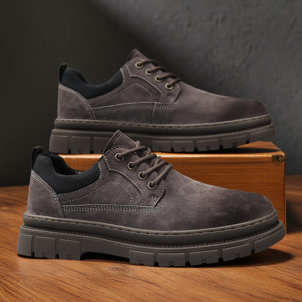 Autumn new British retro low-top shoes platform casual leather shoes genuine leather big-head Martin boots