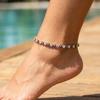 Anlaufgeschütztes Evil Eye Tennis-Fußkettchen-Armband für Damen, Glücksbringer Nazar Türkisches Auge Strasskettchen, Schutz-Amulett Schmuck Geschenk