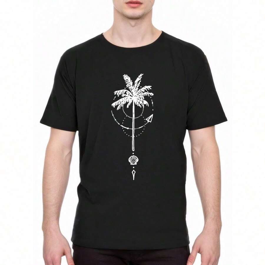 

Simple Palm Pattern Printed Unisex T-Shirt XXXL