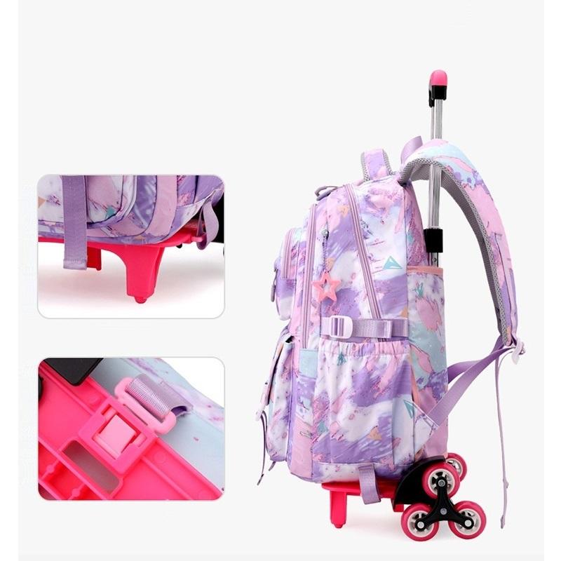 Mochila con Ruedas para el Colegio Mochilas Escolares con Ruedas Mochila de Estudiante 6 Ruedas (34*20*47CM)ZRY5193