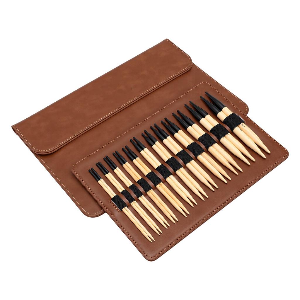 12 Pairs Interchangeable Circular Needle Set 3.5 10.0mm Black Aluminum Bambusoideae Knitting Needles and Cables for