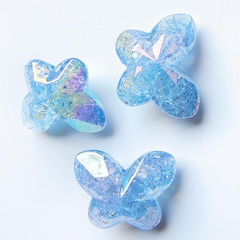 Iridescent Crackle Diamond Butterfly Beads for DIY Jewelry Making