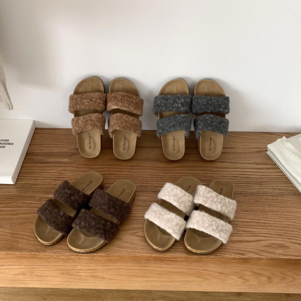 Soft Bottom Fluffy Slippers Women Wear Autumn and Winter 2025 New Internet Celebrity Muffin Bottom Piled Thick Bottom Cotton Drag Lazy Tide