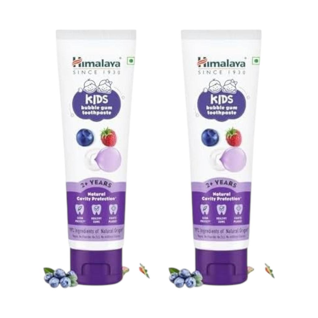 Himalaya Kids Bubble Gum Toothpaste 80g Pack Of 2 Fluoride-Free Cavity Protection For Children 2-12 Years