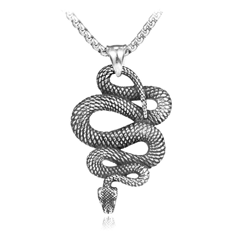 2024 Retro Skull Titanium Steel Pendant Necklace for Men - European American Style Half Face Stainless Steel Jewelry