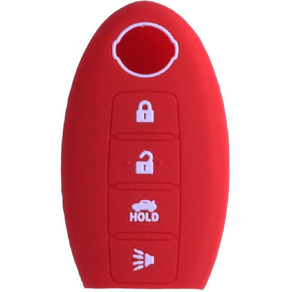 Sillicone Key fob Skin Key Cover Remote Case Protector Shell for Nissan Teana Murano Maxima Pathfinder Rogue Versa 370Z Sentra Altima Smart Remote 4