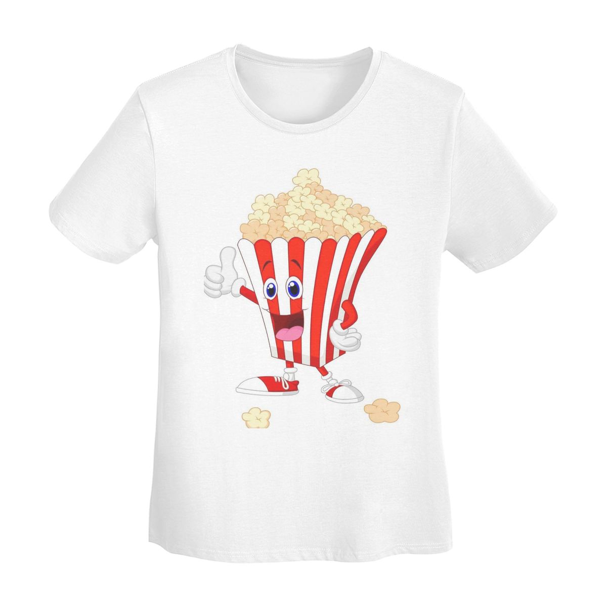 

Popcorn Cartoon Art TShirt Women Short Sleeve T Shirts Crew Neck Clothes Cotton Summer Tees Streetwear S